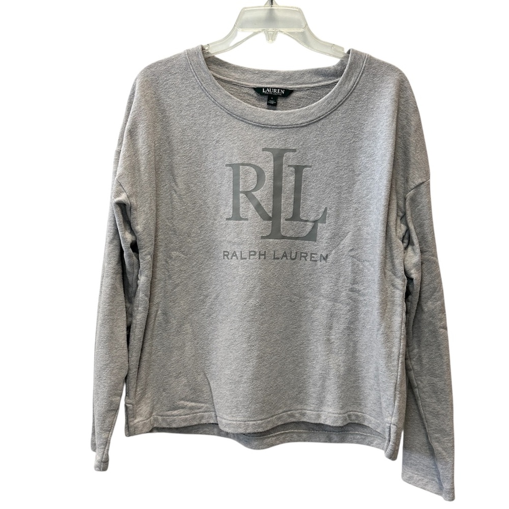 Lauren Ralph Lauren Initial Insignia Gray Sweatshirt Size L Large Women's